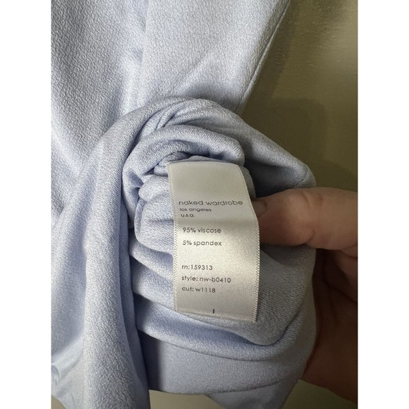 Nwt NAKED Wardrobe - Large - Short Sleeves Bodysuit‎ Light Blue - Picture 7 of 14